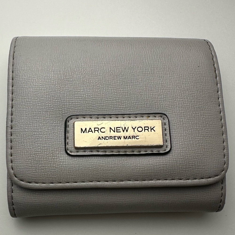 Marc New York Gray and Black Leather Wallet